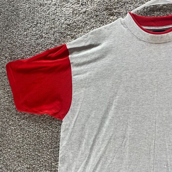 Vintage 90s Shirt Mens Extra Large Gray Red Single Stitch Made In USA Cotton - Picture 6 of 16